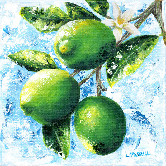Mixed Collection: Limes, giclee print by Linda Merrill